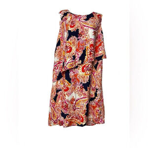 J. Jill‎ Colorful Paisley Sleeveless Tiered Dress Women’s Size Plus 1X